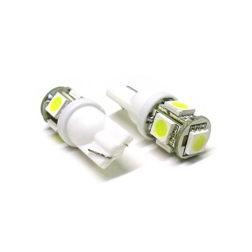 [LS1015] Lampada Led T10 W5W 5 Smd 5050 Bianco 12V