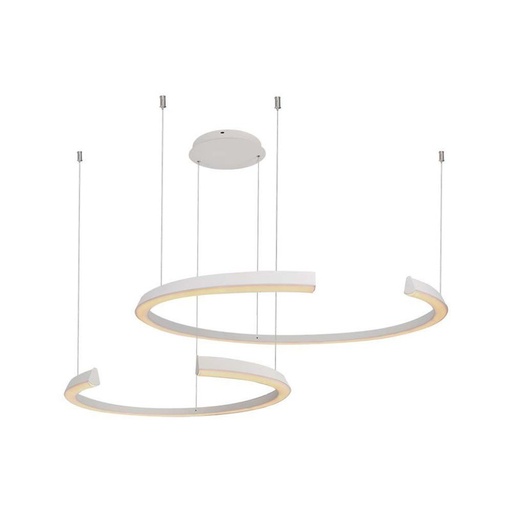 [SV14993C] Lampadario LED a Sospensione 48W 5150lm Doppia Mezzaluna Bianco 3000K 1160X760mm Triac Dimmerabile SKU-14992