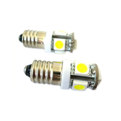 [RE7512] Lampadina Led E10 Vite Miniatura 5 Smd DC 12V No Polarita Luci Bianco Per Auto