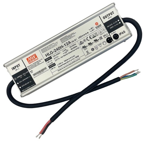 [MW-HLG-240H-12A] MeanWell HLG-240H-12A Alimentatore Led Driver IP67 192W 12V 16A Input 220V e 110V