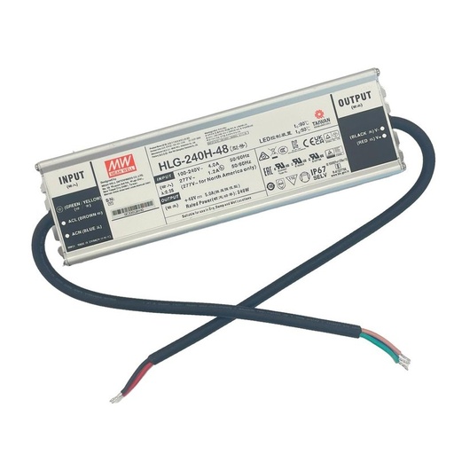 [MW-HLG-240H-48] MeanWell HLG-240H-48 Alimentatore Led Driver IP67 240W 48V 5A Input 220V e 110V