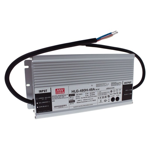 [MW-HLG-480H-48A] MeanWell HLG-480H-48A Alimentatore IP67 480W 48V 10A Input 220V e 110V