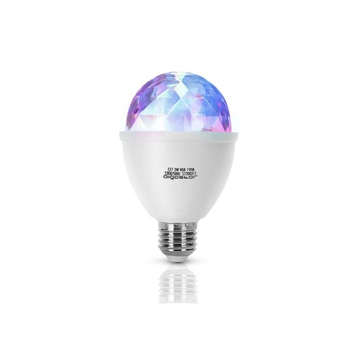 [LC158604] Luci Discoteca Led Lampada RGB LED Rotante a 360º E27 3W Effetto Stroboscopica