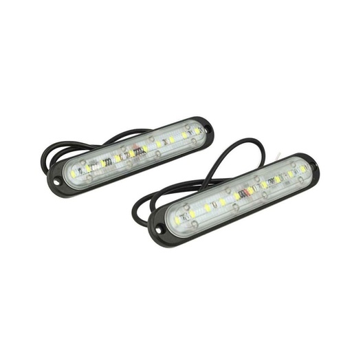 [DL1016] Luci Diurne Led DRLs Driving Light 12V 24V 10X1W IP68 Universale Per Auto Camper Furgone Camion