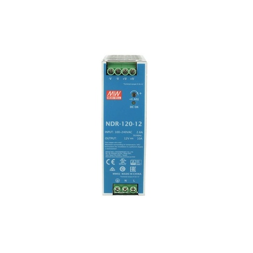 [MW-NDR-120-12] MeanWell NDR-120-12 Trasformatore Rotaia Industriale 12V 120W 10A Barra Guida DIN Rail Power Supply Input 220V 110V