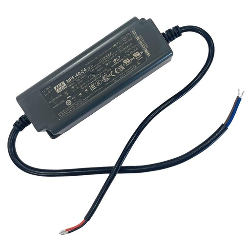 [MW-NPF-40-24] MeanWell NPF-40-24 Alimentatore Trasformatore IP67 40W 24V 1,67A Input 220V e 110V