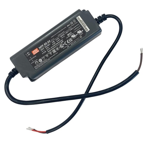 [MW-NPF-60-24] MeanWell NPF-60-24 Alimentatore Trasformatore IP67 60W 24V 2,5A Input 220V e 110V