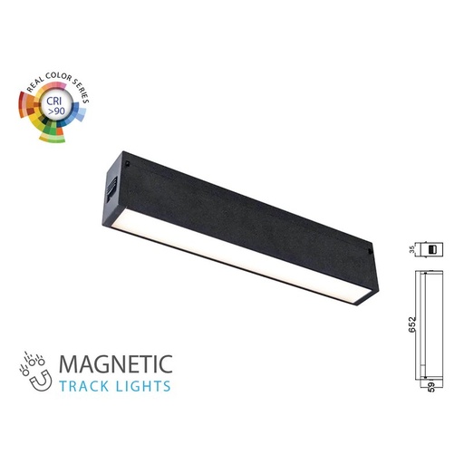 [CB97955C] Plafoniera Led Lineare 20W 24V Caldo 3000K CRI 90 UGR 19 Per Sistema Binario Magnetico SKU-7954