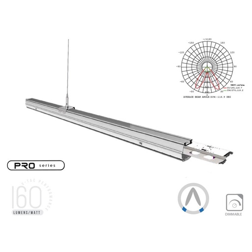 [CB81365N] Plafoniera LED Lineare A Sospensione Follow 50W 150cm Doppia Lente Asimmetrica 4000K IP20 Dimmerabile SKU-1365