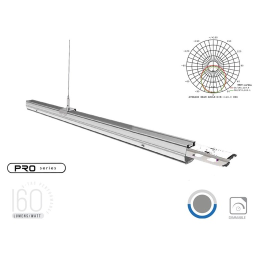 [CB81364N] Plafoniera LED Lineare A Sospensione Follow 50W 150cm Lente Opale 120 Gradi 4000K IP20 Dimmerabile SKU-1364