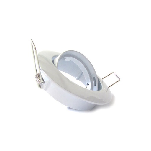 [CL0004] Porta Faretto Led GU10 MR16 Orientabile Rotondo Con Molla Bianco