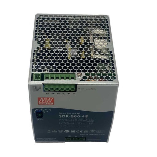 [MW-SDR-960-48] MeanWell SDR-960-48 Alimentatore DIN RAIL 960W 48V 20A Per Automazione Industriale Input 220V 110