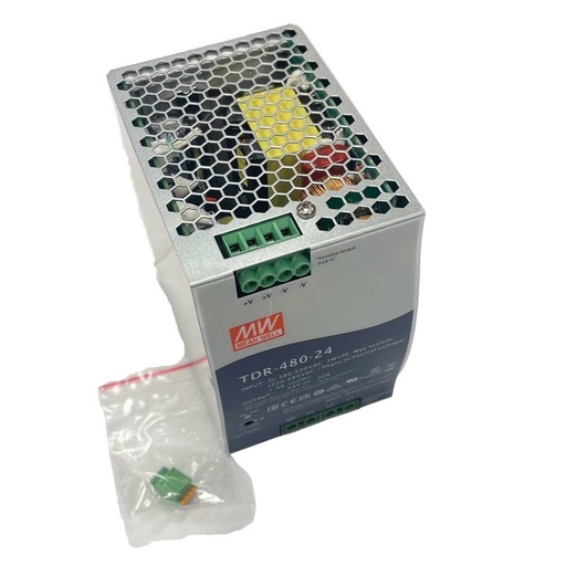 [MW-TDR-480-24] MeanWell TDR-480-24 Alimentatore DIN RAIL 480W 24V 20A Input 380V Trifase Per Uso Industriale