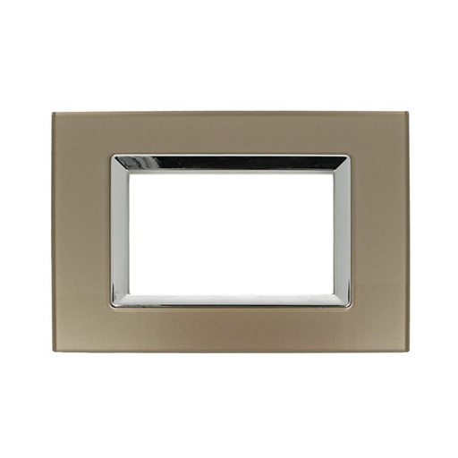 [SD68003-11VT] SANDASDON Placca Elegance In Vetro Cristallo Plexiglass Lucido 3M Bronzo Compatibile Con Bticino Matix