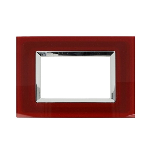 [SD68003-5VT] SANDASDON Placca Elegance In Vetro Cristallo Plexiglass Lucido 3M Rosso Pompeiano Compatibile Con Bticino Matix