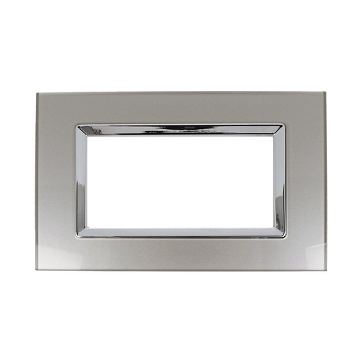 [SD68004-11VT] SANDASDON Placca Elegance In Vetro Cristallo Plexiglass Lucido 4M Bronzo Compatibile Con Bticino Matix