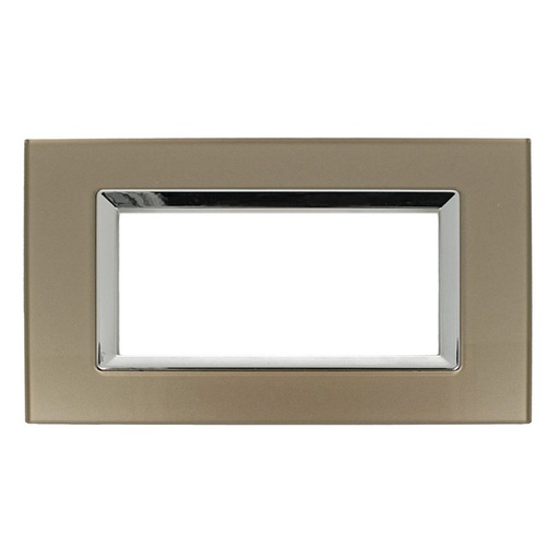 [SD68006-11VT] SANDASDON Placca Elegance In Vetro Cristallo Plexiglass Lucido 6M Bronzo Compatibile Con Bticino Matix