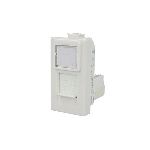 [SD69580] SANDASDON Presa Telefonica RJ11 Bianco Con Coperchio Compatibile Con Bticino Matix