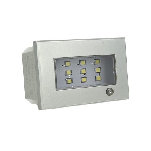 [SD20033-2T] SANDASDON Segnapasso Led 3M Emergenza Silver Compatibile Con Bticino Axolute