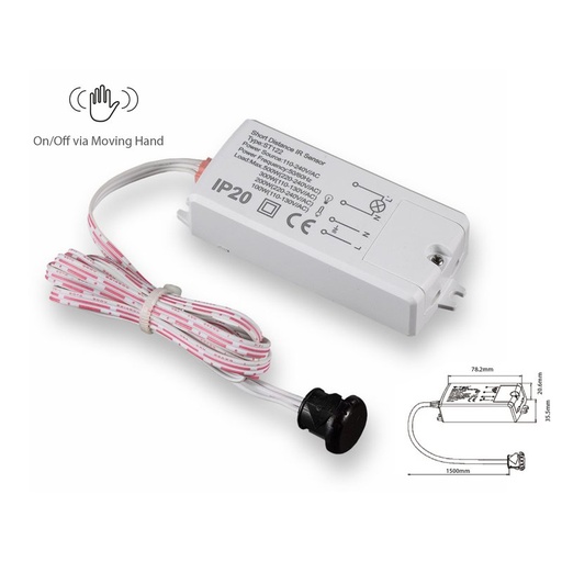 [CL1932] Sensore Movimento Mani On Off Hand Sensor 220V Max 200W Per Lampada Led SKU-5084