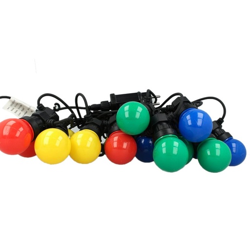 [SL7438] Stringa Catena Con 20 Lampade Led RGBY Rotolo da 10 Metri IP44 Per Giardino Festa Matrimonio Natale Halloween SKU-7438