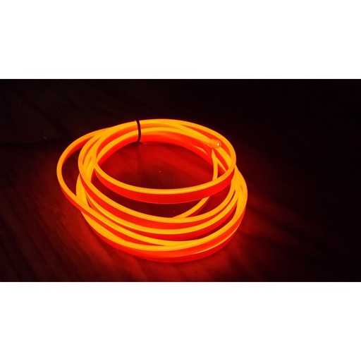 [LN15ORANGE] Stringa EL Striscia Neon Led Arancione 5 Metri Flessibile Tagliabile Luce Decorativa Atmosfera Per Interno Auto Camion Camper Sfilata Moda