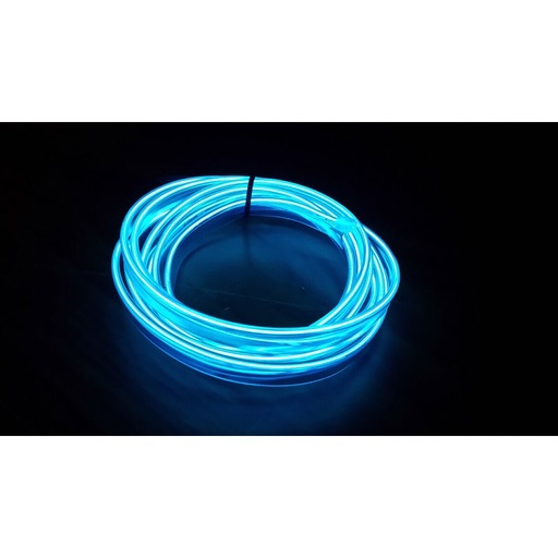 [LN15BLUE] Stringa EL Striscia Neon Led Blue 5 Metri Flessibile Tagliabile Luce Decorativa Atmosfera Per Interno Auto Camion Camper Sfilata Moda