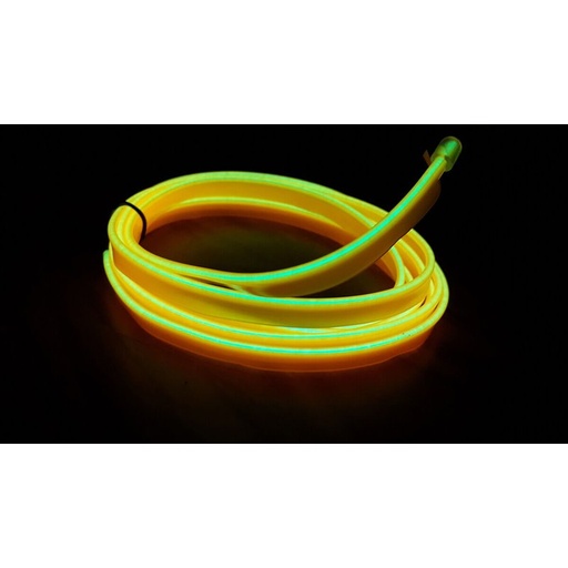 [LN15YELLOW] Stringa EL Striscia Neon Led Giallo 5 Metri Flessibile Tagliabile Luce Decorativa Atmosfera Per Interno Auto Camion Camper Sfilata Moda