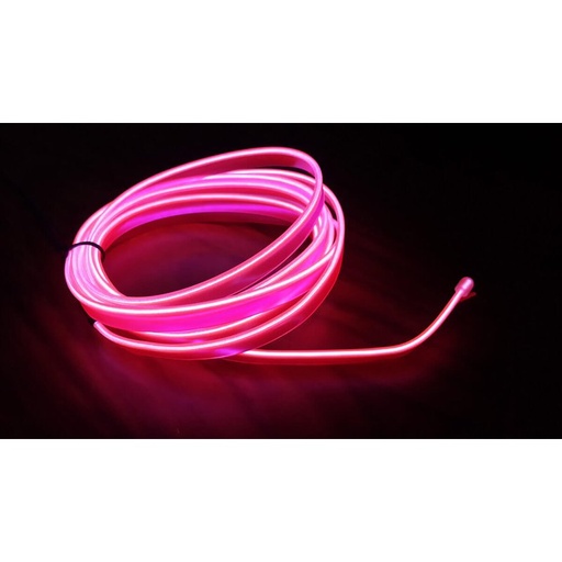 [LN15PINK] Stringa EL Striscia Neon Led Rosa 5 Metri Flessibile Tagliabile Luce Decorativa Atmosfera Per Interno Auto Camion Camper Sfilata Moda