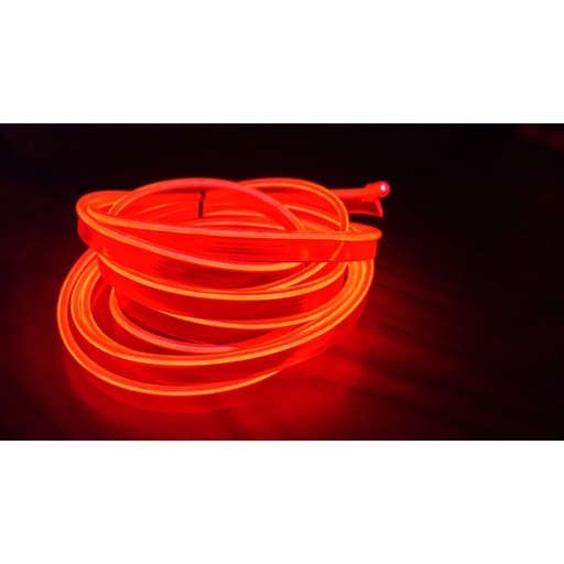 [LN15RED] Stringa EL Striscia Neon Led Rosso 5 Metri Flessibile Tagliabile Luce Decorativa Atmosfera Per Interno Auto Camion Camper Sfilata Moda