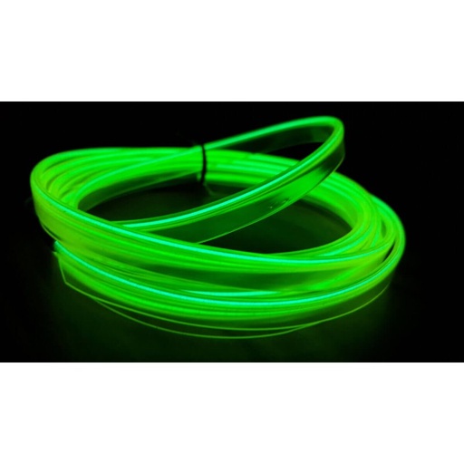 [LN15GREEN] Stringa EL Striscia Neon Led Verde 5 Metri Flessibile Tagliabile Luce Decorativa Atmosfera Per Interno Auto Camion Camper Sfilata Moda