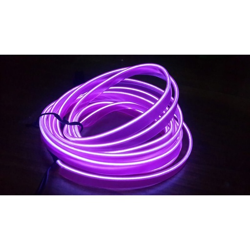 [LN15PURPLE] Stringa EL Striscia Neon Led Viola 5 Metri Flessibile Tagliabile Luce Decorativa Atmosfera Per Interno Auto Camion Camper Sfilata Moda