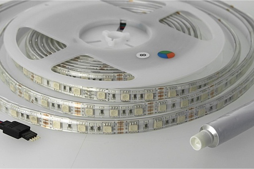 [ML5050RGB] Bobina Led 300 SMD 5050 12V 10,8W/M RGB IP65 Impermeabile 5 Metri Unguente Di Silicone Incluso SKU-212155