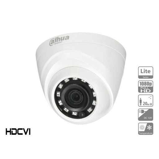 [HAC-HDW1200RP] Telecamera Analogica Dome 1080P 2MP Ottica Fissa 2.8mm IP67 DC12V HDCVI Smart IR Carcassa Plastica DAHUA HAC-HDW1200RP