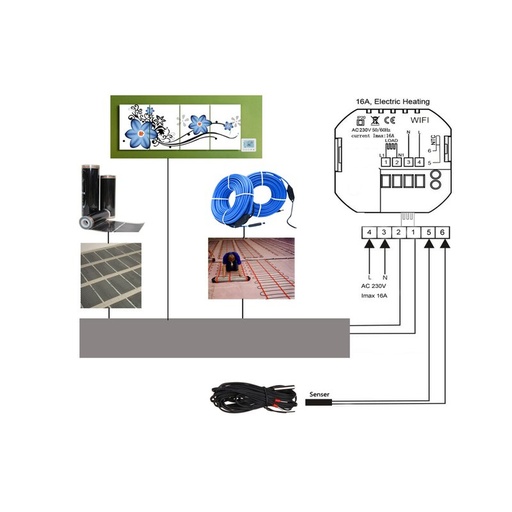 [LL0252] Termostato Digitale Per Riscaldamento Elettrico Stufa Calorifero WiFi Compatibile Con Amazon Alexa Echo e Google Home 16A 220V