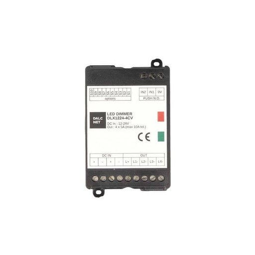 [CL9147] Dalcnet DLX1224-4CV Led Dimmer 4 canali CCT RGB RGBW 2 Pulsanti NO