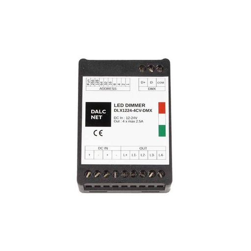 [DD9547] Dalcnet DLX1224-4CV-DMX Led Dimmer DMX512 4 Canali RGB RGBW