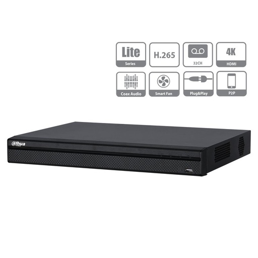 [XVR5232AN-X] Videoregistratore XVR DVR NVR 32 Canali Penta-brid 1080P 5M-N 32CH@6MP 5 In 1 HDCVI CVBS AHD TVI IP H.265+ DAHUA XVR5232AN-X