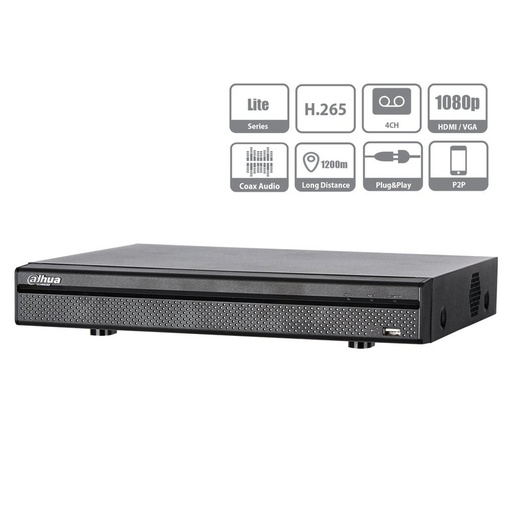 [XVR5104H-X1] Videoregistratore XVR DVR NVR 4 Canali Penta-brid 1080P Mini 1U 4CH@5MP 5 In 1 HDCVI CVBS AHD TVI IP H.265+ DAHUA XVR5104H-X1