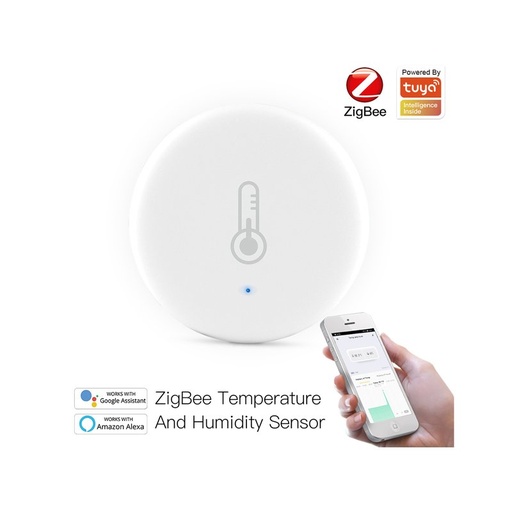 [SHZ3425] ZigBee Sensore Di Temperatura e Umidita APP Tuya Piccolo e Rotondo