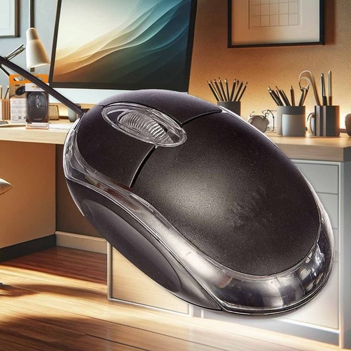 [VH02964] Mouse Ottico USB 2.0 Leggera e Slim da Lavoro Ufficio Viaggio Uso Personale con Cavo da 1.25 metri Modello 2964 RetroIlluminato Rosso