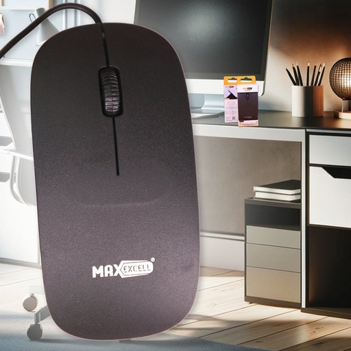 [VH02965] Mouse Ottico USB 2.0 Leggera e Slim da Lavoro Ufficio Viaggio Uso Personale con Cavo da 1.25 metri Modello Piatto 2965 a 2 Tasti Rotella Cliccabile