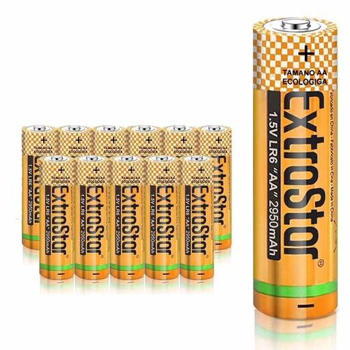 [DU158017] Pila Batteria LR6 AA Stilo 1,5V 2950mAh MN1500 Alcalina Extrastar Confezione da 12 Pezzi