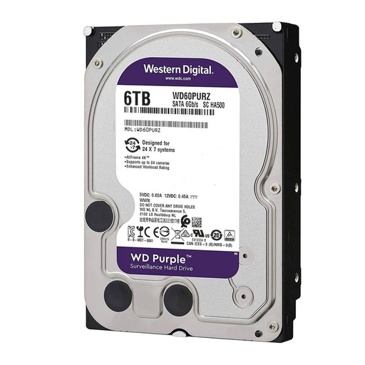 [ZWD60PURZ] 6TB Hard Disk 3.5 SATA 6Gb/s 5400rpm 64MB Cache Interno, Per Videosorveglianza