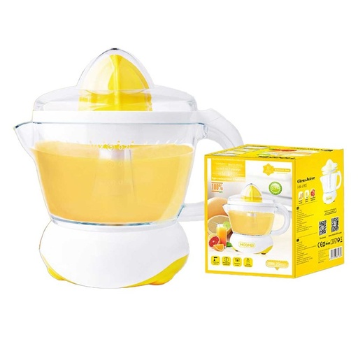 [HO388131] Spremiagrumi Automatico da 25W Estrazione Efficiente Capacità 0.7L Coni Multipli per Spremuta Arancia Elettrico Succo di Frutta Giallo