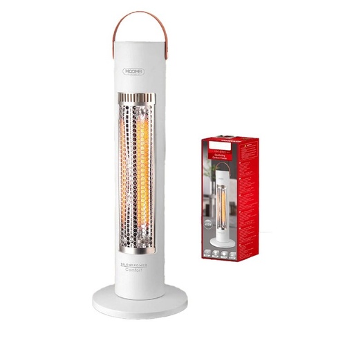 [HO389080] Stufa al Carbonio Oscillante 600W con Potenza Regolabile 2 Livelli con Griglia di Protezione in Metallo Oscillazione Automatico Bianco