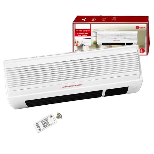 [HO388340] Termoconvettore in Ceramica da Parete 1000W 2000W con Timer Telecomando Panello Digitale Riscaldamento Rapido e Protetto Radiatore Bianco