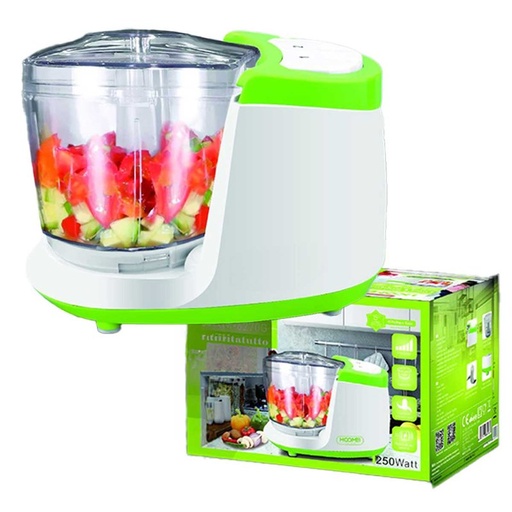 [HO388166] Tritatutto da Cucina Elettrico a Doppia Lame in Acciaio Inox 250W con 2 Velocita Vassoio in Vetro Temperato Capacita 400ml Verde