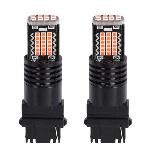 [PT200536X2] 2 Pezzi LED 3157 T25 P27/W 54mm Lampada Auto Camion 12V 24V Canbus 48 SMD 2016 300lm 3.5W Mono Filamento Giallo Ambra