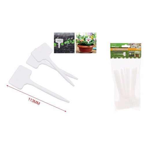 [AG360549] 20 Pezzi Eticchette Targhette per Piante Fiori Da Giardino 113mm Bianco